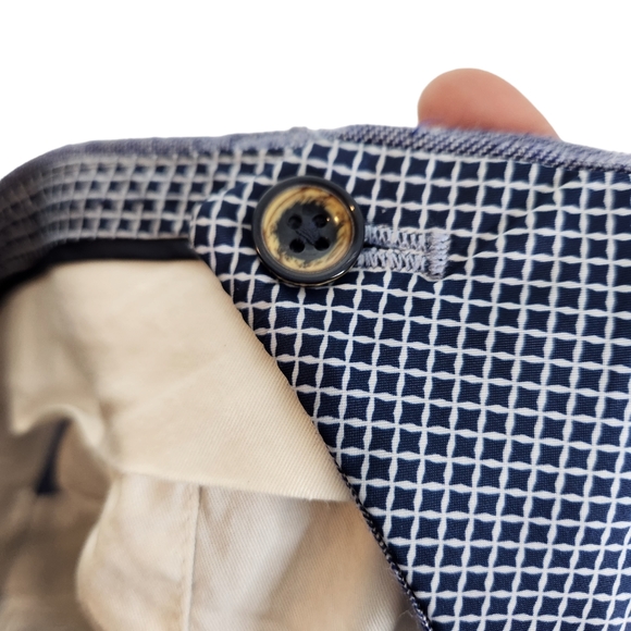 BAIRD McNUTT Linen Pants Mens 40 x 36 Blue Murano Alex Fit Flat Front Slim Fit - Picture 8 of 11